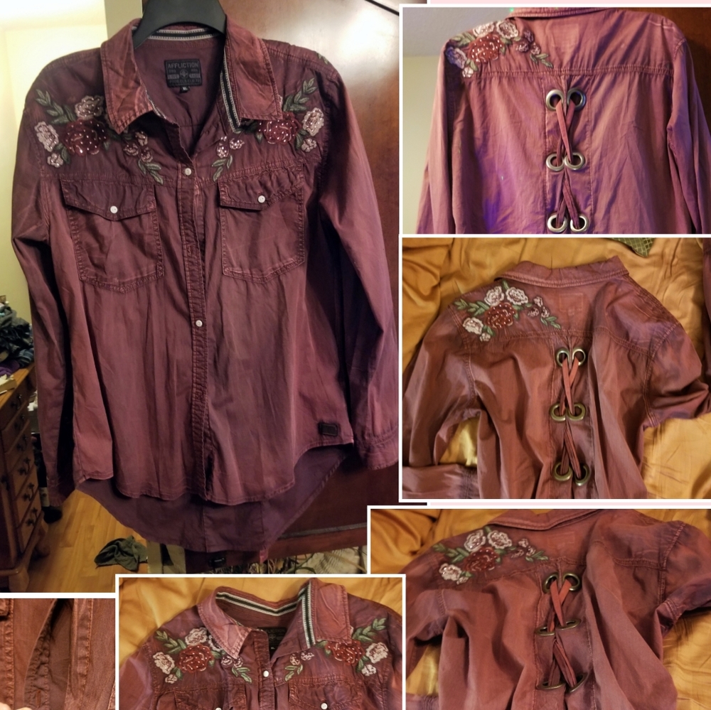 Super Unique Affliction! Missing 1 Button - image 1